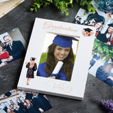 Personalised Graduation White Wooden Female Portrait Photo Frame Gift