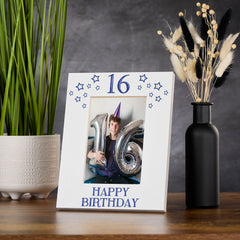 16th Birthday Photo Frame Gift For Him With Star Design