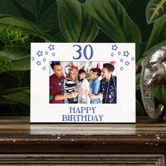 30th Birthday Photo Frame Gift For Him With Star Design