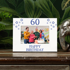 60th Birthday Photo Frame Gift For Him With Star Design