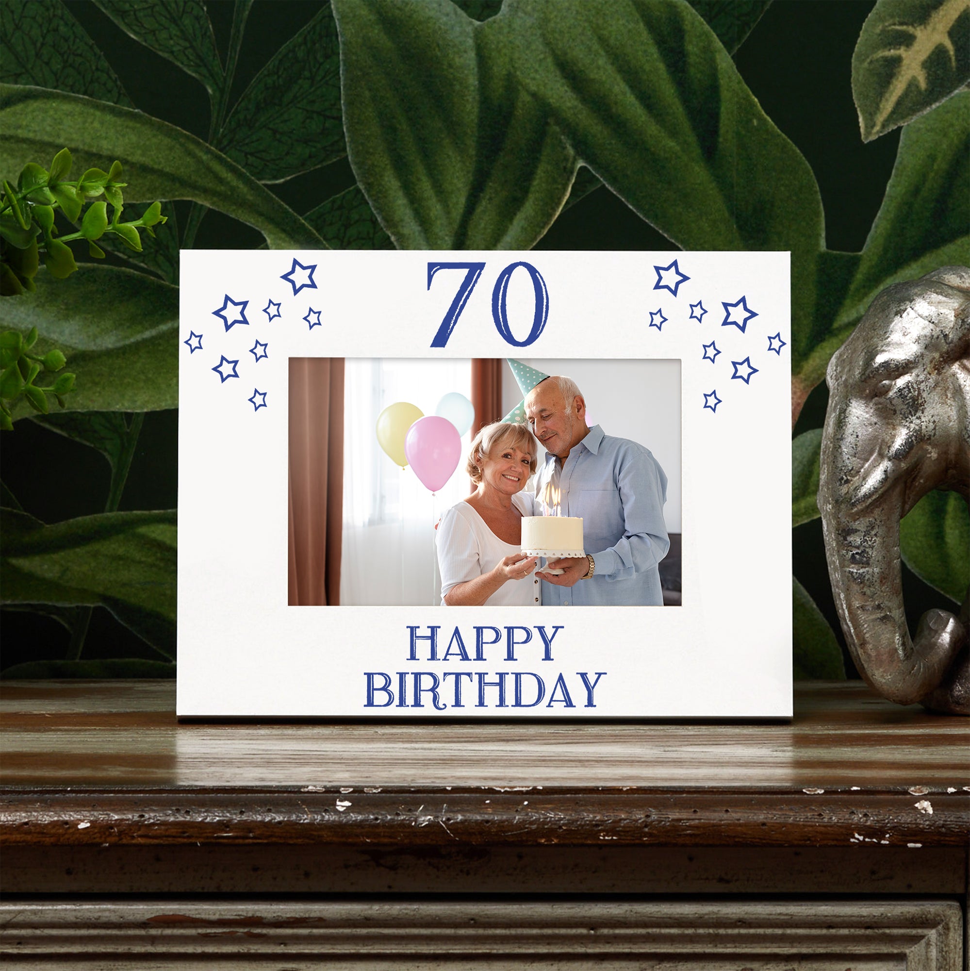 70th Birthday Photo Frame Gift For Him With Star Design Photo Frame ukgiftstoreonline Landscape