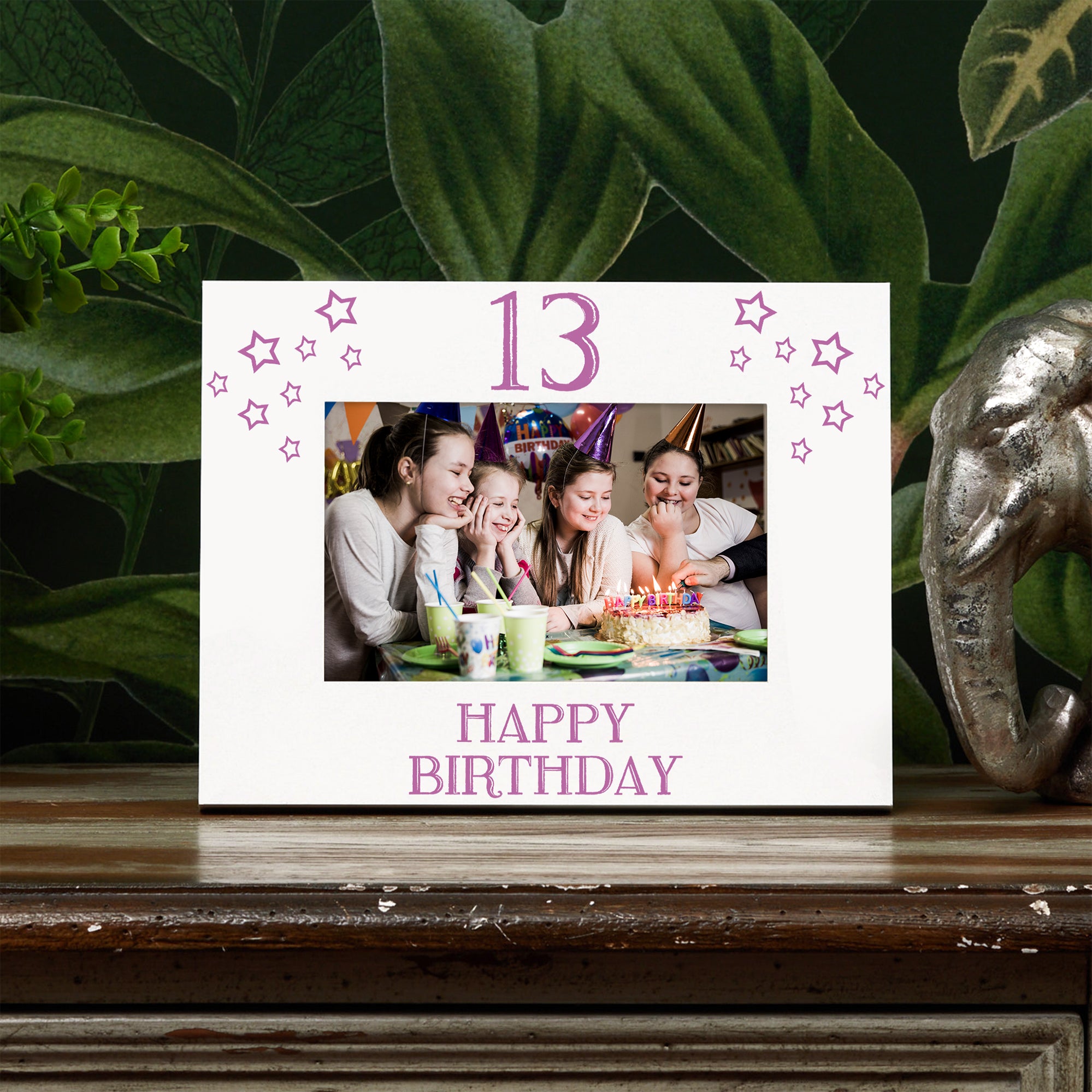 13th Birthday Photo Frame Gift For Her With Star Design Photo Frame ukgiftstoreonline Landscape