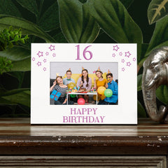 16th Birthday Photo Frame Gift For Her With Star Design