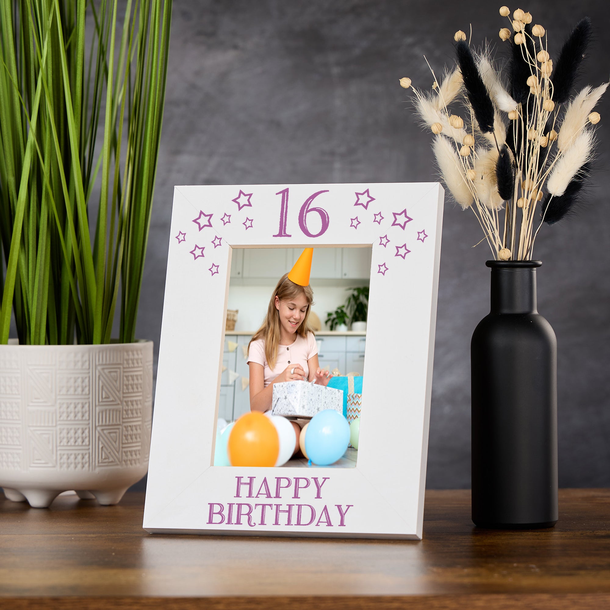 16th Birthday Photo Frame Gift For Her With Star Design Photo Frame ukgiftstoreonline Portrait