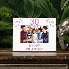 30th Birthday Photo Frame Gift For Her With Star Design