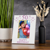 50th Birthday Photo Frame Gift For Her With Star Design