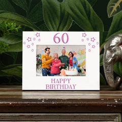 60th Birthday Photo Frame Gift For Her With Star Design
