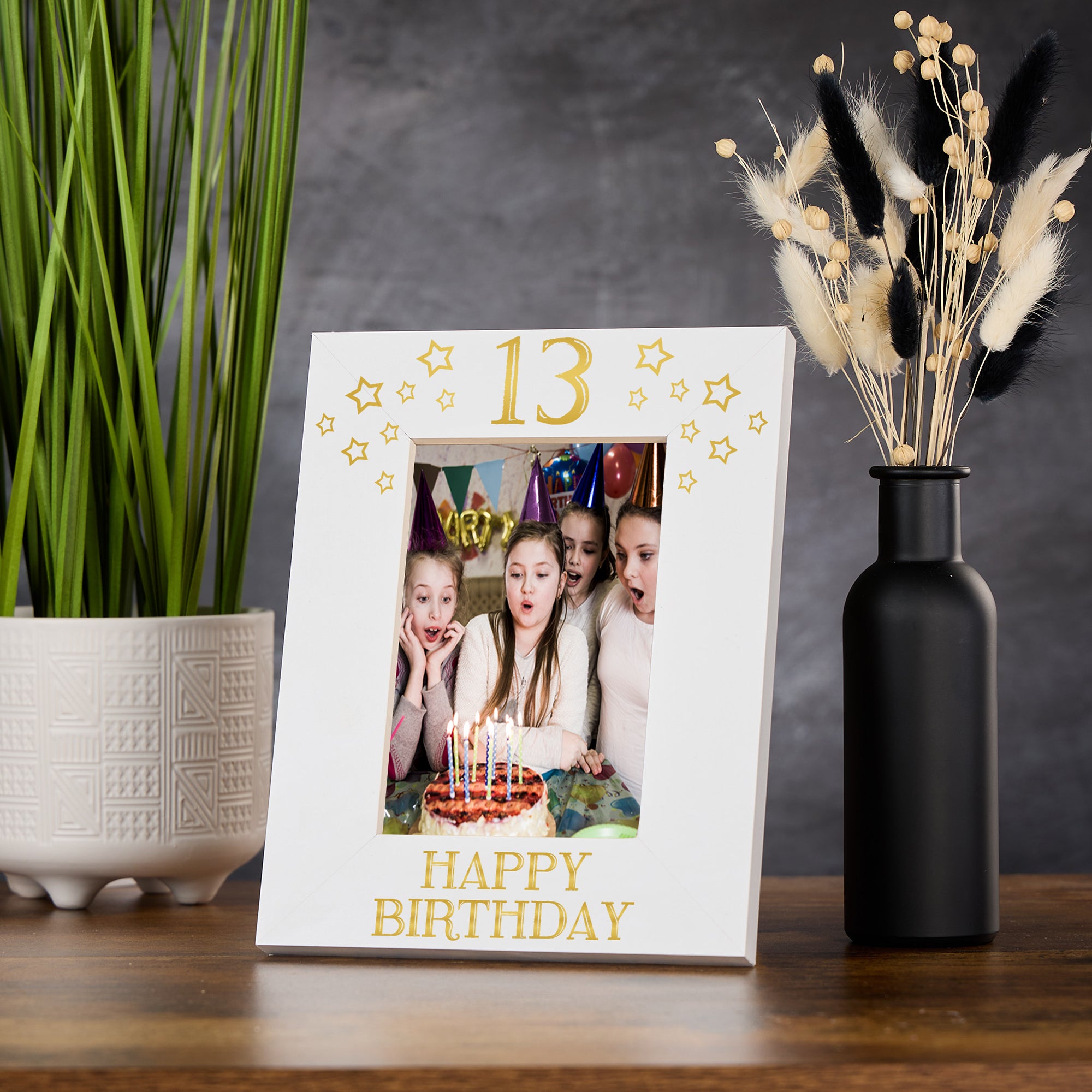 13th Birthday Photo Frame Gift For Her Or Him With Star Design Photo Frame ukgiftstoreonline Portrait