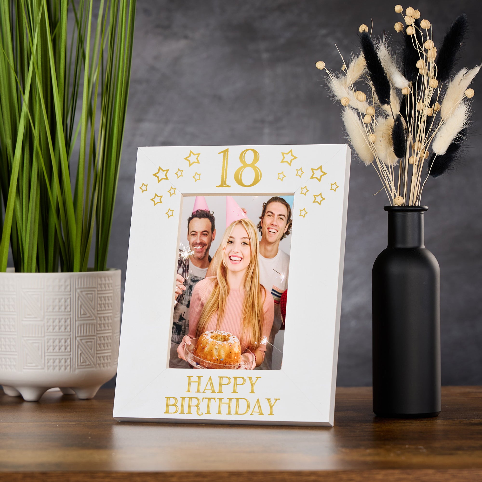 18th Birthday Photo Frame Gift For Her Or Him With Star Design Photo Frame ukgiftstoreonline Portrait