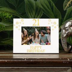 21st Birthday Photo Frame Gift For Her Or Him With Star Design