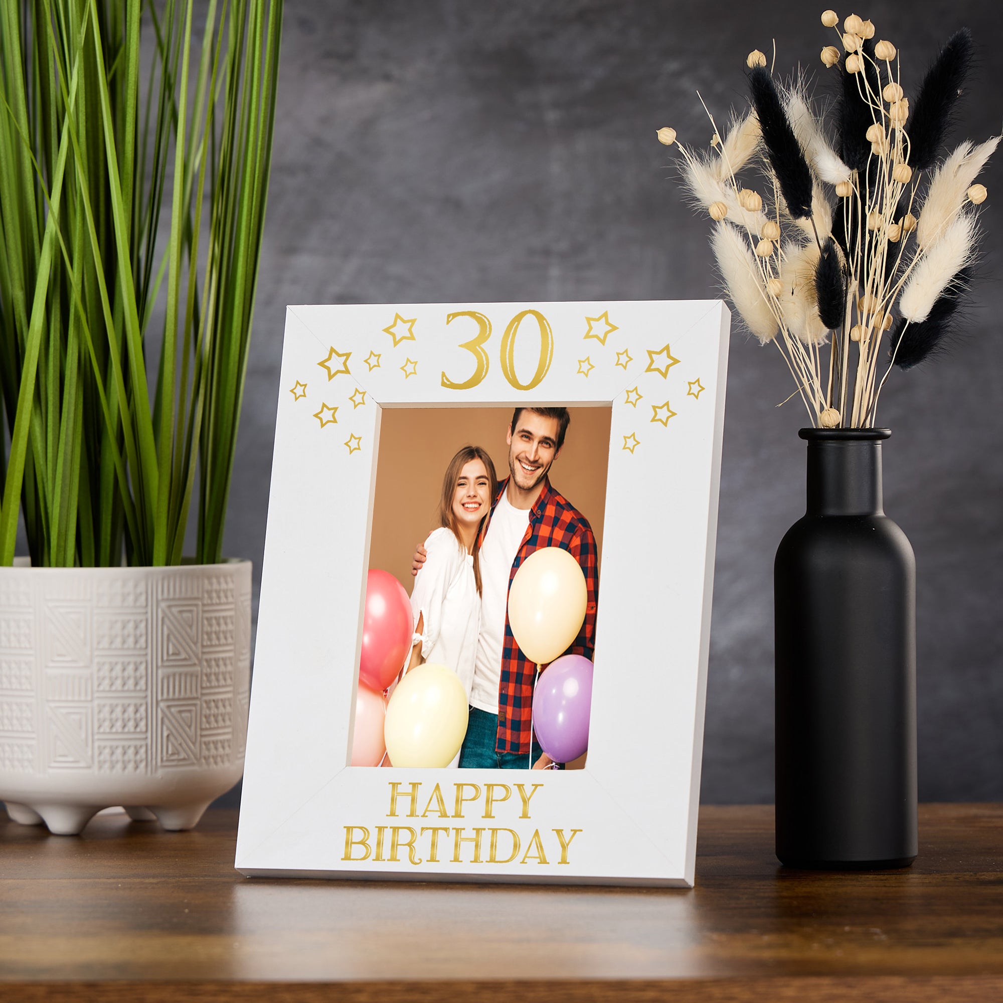 30th Birthday Photo Frame Gift For Her Or Him With Star Design Photo Frame ukgiftstoreonline Portrait