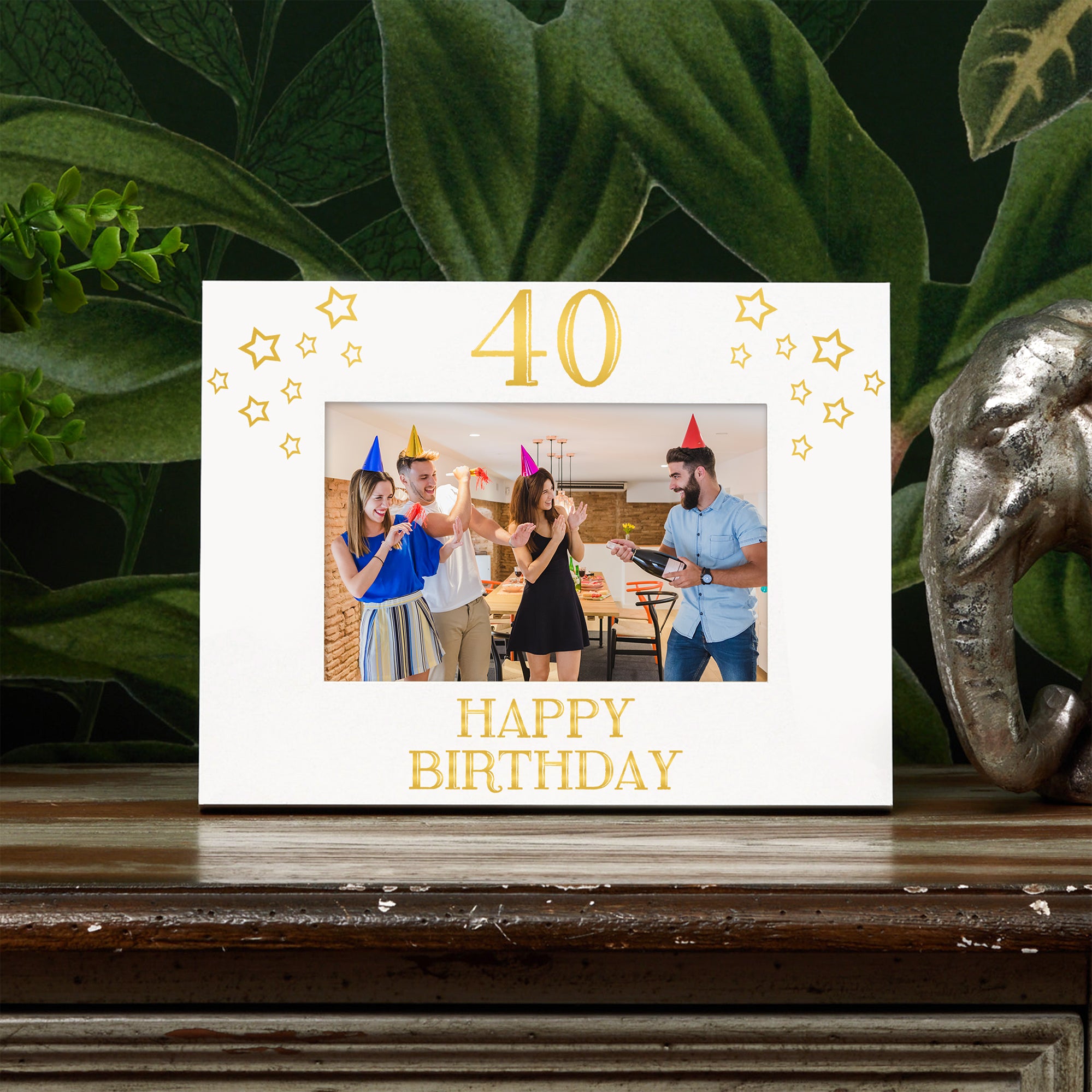 40th Birthday Photo Frame Gift For Her Or Him With Star Design Photo Frame ukgiftstoreonline Landscape