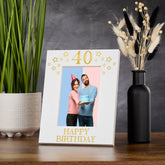 40th Birthday Photo Frame Gift For Her Or Him With Star Design