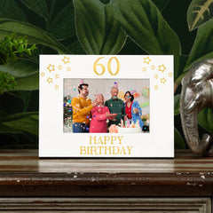 60th Birthday Photo Frame Gift For Her Or Him With Star Design