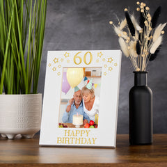 60th Birthday Photo Frame Gift For Her Or Him With Star Design