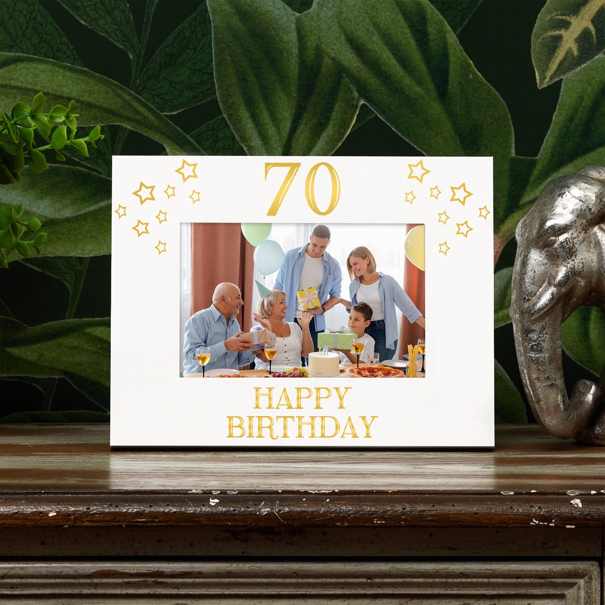 70th Birthday Photo Frame Gift For Her Or Him With Star Design Photo Frame ukgiftstoreonline Landscape