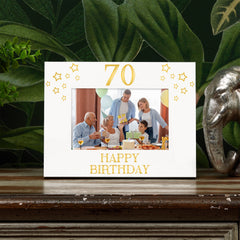 70th Birthday Photo Frame Gift For Her Or Him With Star Design
