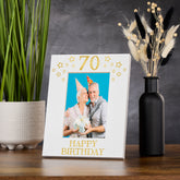 70th Birthday Photo Frame Gift For Her Or Him With Star Design