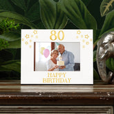 80th Birthday Photo Frame Gift For Her Or Him With Star Design