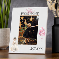 Personalised Girl Prom Night White Wooden Photo Frame Prom Party Year6 End Of Year Celebration Photo Frame ukgiftstoreonline Portrait