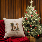 Personalised Christmas Cushion Gift With Wood Letter Design