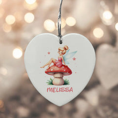 Personalised Fairy Gift Large Ceramic Heart Decorations For Kids