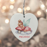 Personalised Fairy Gift Large Ceramic Heart Decorations For Kids