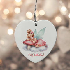 Personalised Fairy Gift Large Ceramic Heart Decorations For Kids
