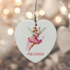 Personalised Fairy Gift Large Ceramic Heart Decorations For Kids
