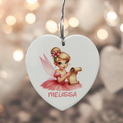 Personalised Fairy Gift Large Ceramic Heart Decorations For Kids