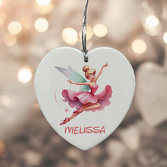 Personalised Fairy Gift Large Ceramic Heart Decorations For Kids
