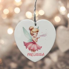 Personalised Fairy Gift Large Ceramic Heart Decorations For Kids
