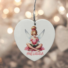 Personalised Fairy Gift Large Ceramic Heart Decorations For Kids