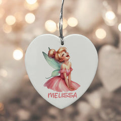 Personalised Fairy Gift Large Ceramic Heart Decorations For Kids
