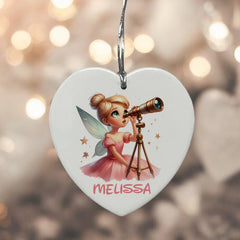 Personalised Fairy Gift Large Ceramic Heart Decorations For Kids