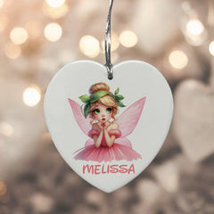Personalised Fairy Gift Large Ceramic Heart Decorations For Kids