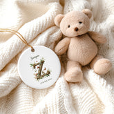 Personalised New Baby Keepsake Nursery Ornament With Woodland Alphabet Design Personalised Heart Gifts ukgiftstoreonline