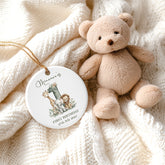 Personalised Baby's First Birthday Keepsake Nursery Ornament With Safari Animals Design Personalised Gifts ukgiftstoreonline