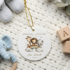 Personalised Dream Big Little One Bauble New Baby Gift Nursery Ornament Keepsake