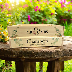 Personalised Wedding Crate, Wooden Mr and Mrs Crate, Wedding Hamper Decor