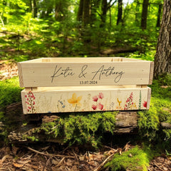 Personalised Wedding Crate, Wooden Wildflower Crate, Wedding Hamper Decor