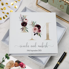 Personalised Initials Wedding Photo Album Gift for Couple 6x4" Gift Boxed wedding photo album ukgiftstoreonline