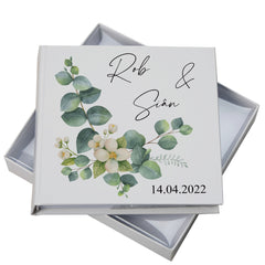 Personalised Wedding Photo album with Eucalyptus Design wedding photo album ukgiftstoreonline