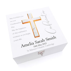 Personalised Confirmation Keepsake Memory Box Gift With Marble Cross