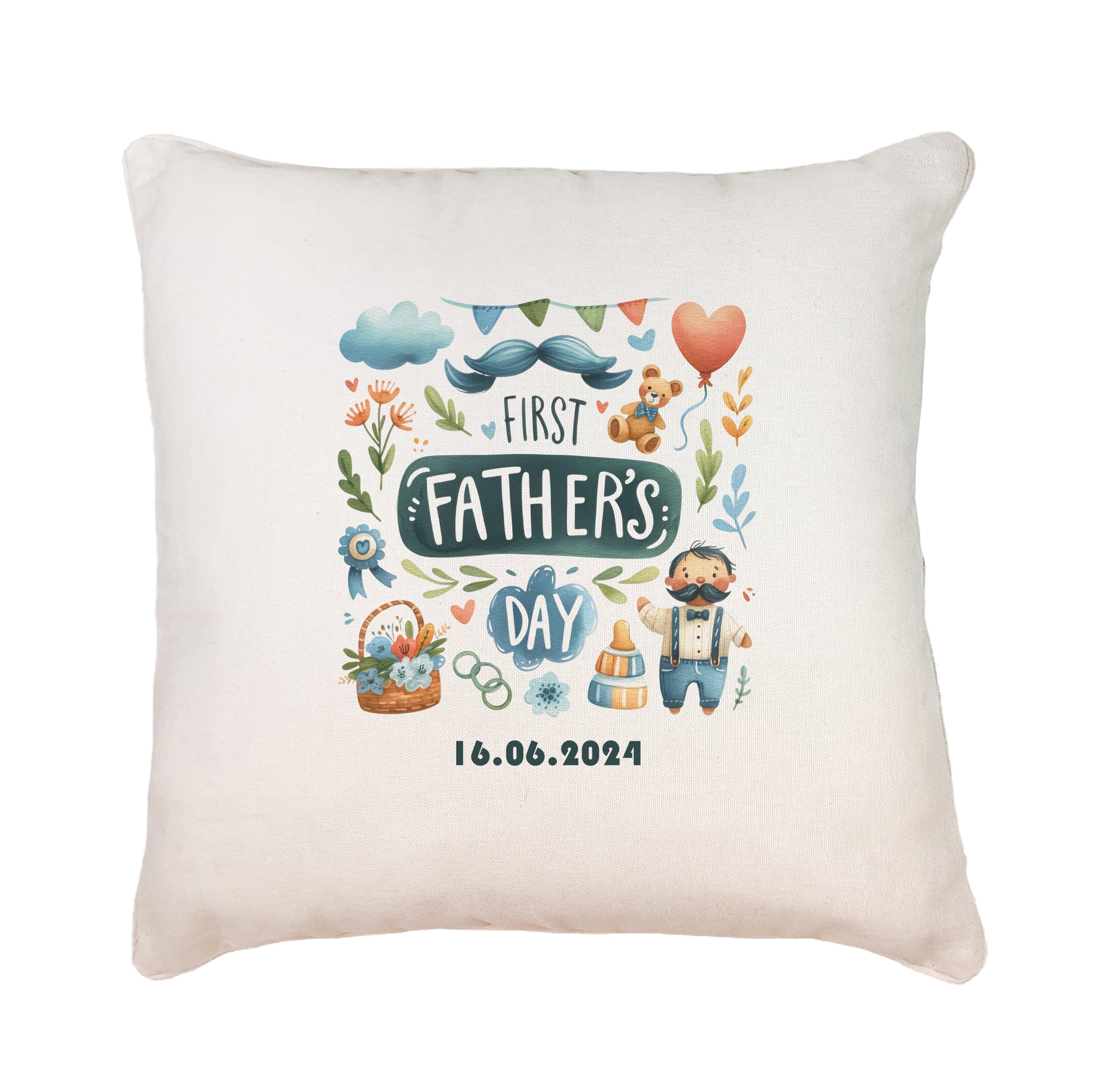 Personalised First Father's Day Filled Cushion Pillow Gift Personalised Cushion Gifts ukgiftstoreonline