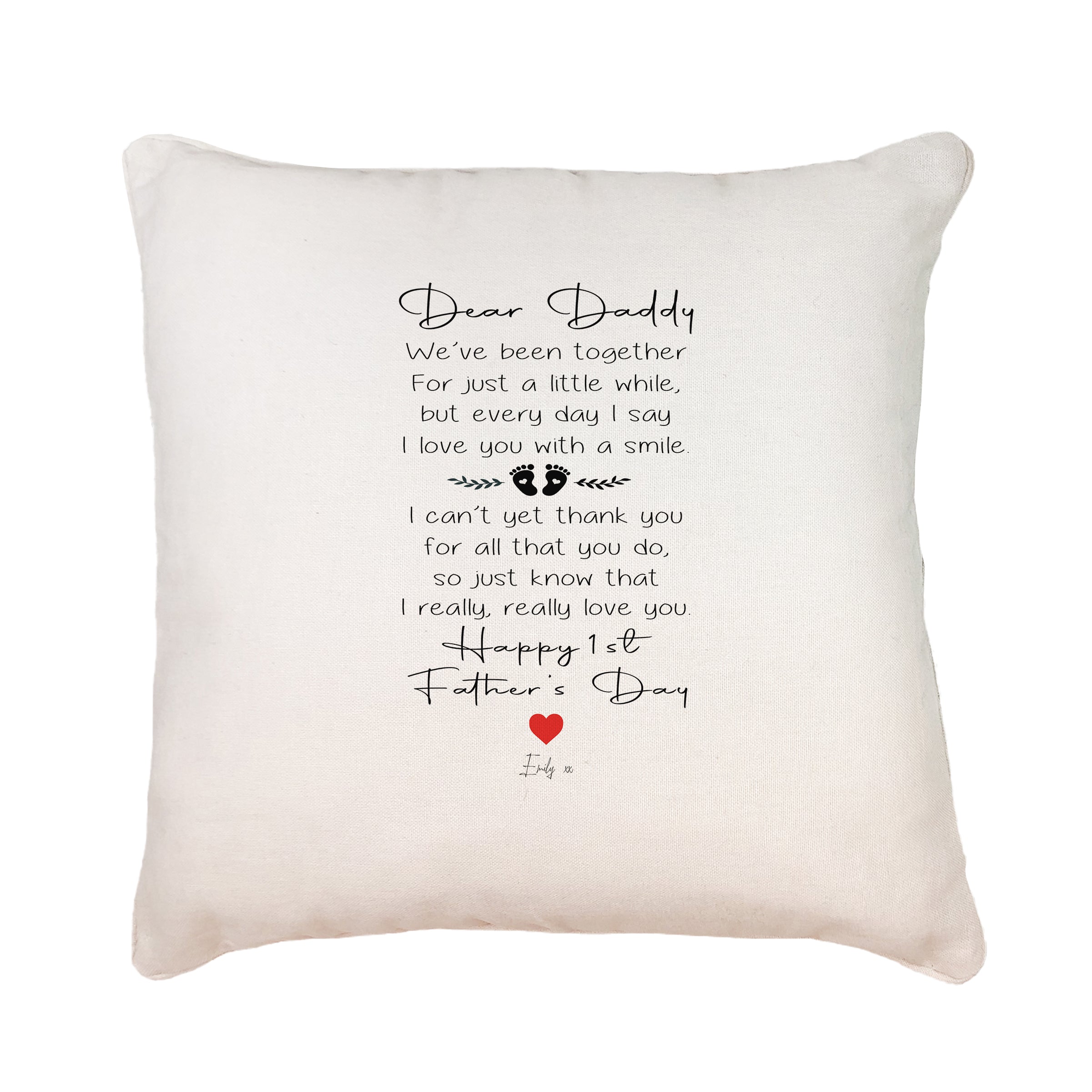 Personalised Happy First Father's Day Filled Cushion Pillow Gift Personalised Cushion Gifts ukgiftstoreonline