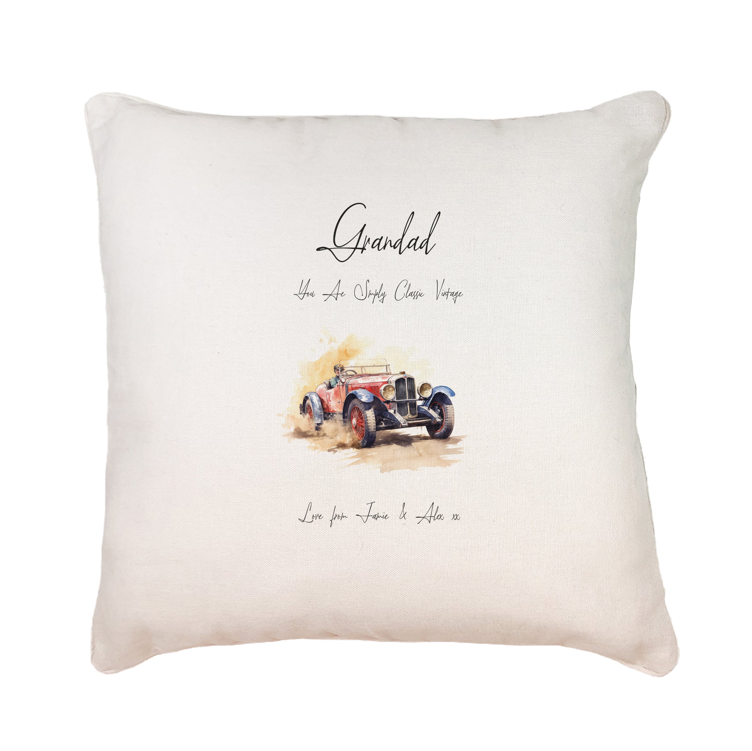 Personalised Vintage Grandad Filled Cushion Pillow Gift Personalised Cushion Gifts ukgiftstoreonline