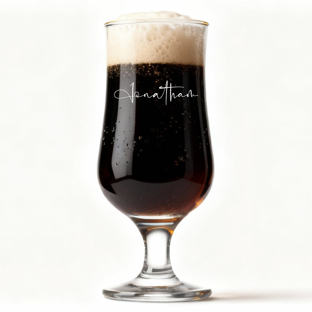 Personalised Stemmed Beer Glass with Any Name Engraved For Any Occasion Personalised ukgiftstoreonline