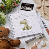 Personalised Pregnancy Journal and First Year Record Book Dinosaur Themed