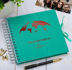 Personalised Adventures Holiday Love Multiple Colour Scrapbook Photo Album Scrapbook ukgiftstoreonline Emerald Green Red